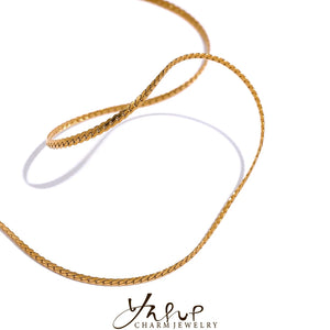 Minimalist Delicate Stainless Steel Chain Necklace 18K Plated Jewelry