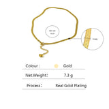 Geometric Snake Chain Necklace Stainless Steel Jewelry Golden Metal Texture