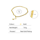 Geometric Snake Chain Necklace Stainless Steel Jewelry Golden Metal Texture