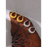 Stainless Steel Croissant Hoop Earrings 18K Round Summer Jewelry Gift