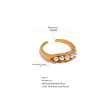 Charm Pearls Waterproof Open Ring 18K Plated Women Jewelry