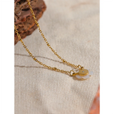 Shell Flower Pendant Necklace Gift Stainless Steel Chain Jewelry