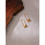 Lock Hoop Earrings Stainless Steel Texture Jewelry Women Gift