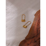 Lock Hoop Earrings Stainless Steel Texture Jewelry Women Gift