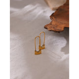 Lock Hoop Earrings Stainless Steel Texture Jewelry Women Gift