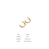 Stainless Steel Big Golden Stud Earrings Water Proof Statement Jewelry
