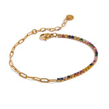 Colorful CZ Bracelet Bangle 18K Plated Women