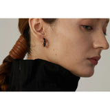Colorful Crystal Huggie Earrings Stainless Steel Golden Unusual Hoops