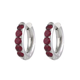 Colorful Crystal Huggie Earrings Stainless Steel Golden Unusual Hoops