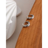 Colorful CZ Round Huggie Earrings Stainless Steel Golden