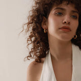 Colorful CZ Stainless Steel Hoop Earrings Women Charm Jewelry