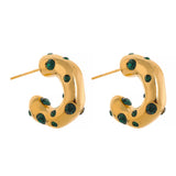 Colorful CZ Stainless Steel Hoop Earrings Women Charm Jewelry
