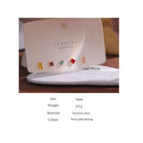 Colorful CZ Stud Earrings Set Geometric Metal Jewelry
