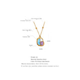 Enamel Geometric Pendant Stainless Steel Waterproof Charms Necklace