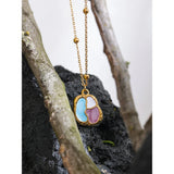 Enamel Geometric Pendant Stainless Steel Waterproof Charms Necklace