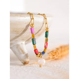 Colorful Stone Pearl Bracelet Y2K Charm Jewelry Women