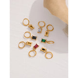 Sparkly CZ Hoop Earrings Stainless Steel Huggies