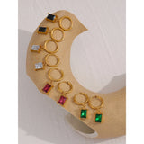 Sparkly CZ Hoop Earrings Stainless Steel Huggies