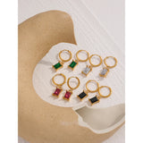Sparkly CZ Hoop Earrings Stainless Steel Huggies