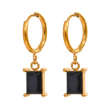Sparkly CZ Hoop Earrings Stainless Steel Huggies