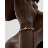 Colorful CZ Stainless Steel Cuban Chain Bracelet Bangle