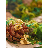 Metal Fan Stainless Steel Charm Golden Stud Earrings