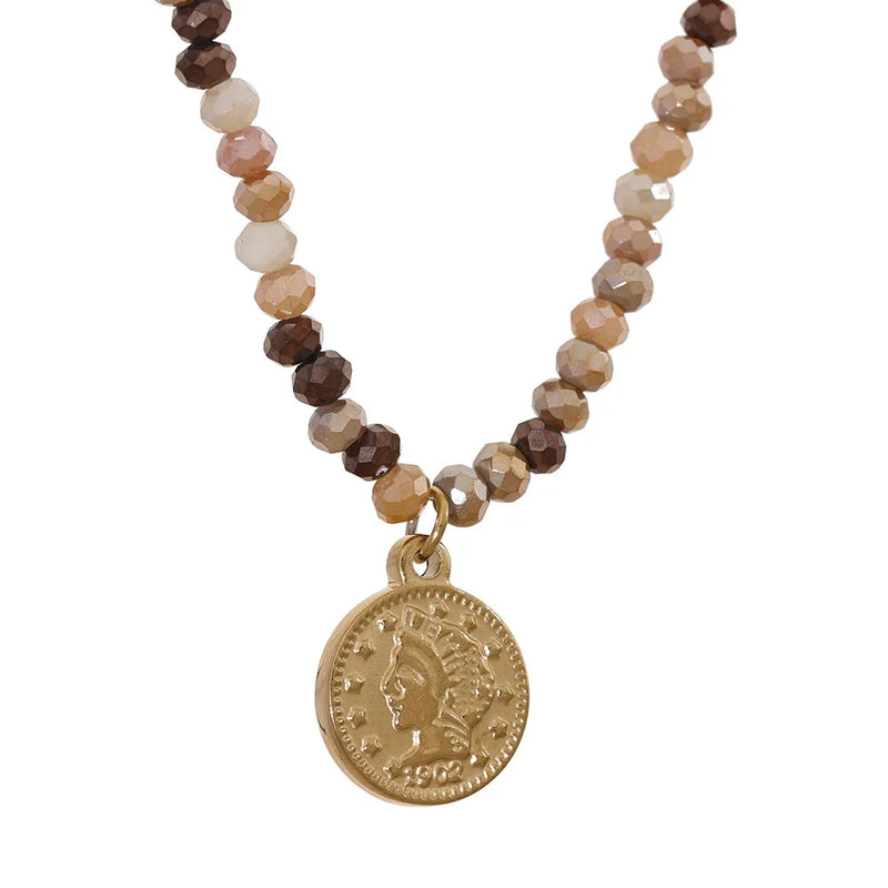 Vintage Crystal Beads Collar Necklace for Women