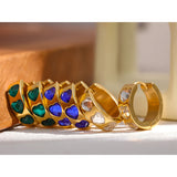 Green CZ Stainless Steel Hoop Earrings