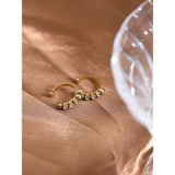 Golden CZ Ear Bone Earrings Stainless Steel Non-Piercing Cartilage Jewelry