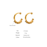 Golden CZ Ear Bone Earrings Stainless Steel Non-Piercing Cartilage Jewelry