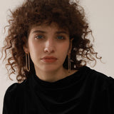 CZ Long Drop Earrings Stainless Steel Women Party Jewelry