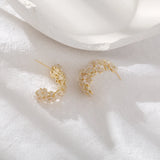 Natural Shell Flower Stud Earrings for Women Geometric Small Earrings