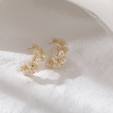 Natural Shell Flower Stud Earrings for Women Geometric Small Earrings