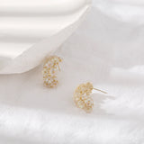 Natural Shell Flower Stud Earrings for Women Geometric Small Earrings