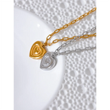 Stainless Steel Heart Love Cast Necklace Pendant 18K PVD Plated Chain