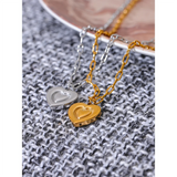 Stainless Steel Heart Love Cast Necklace Pendant 18K PVD Plated Chain