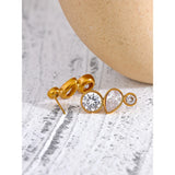 AAA CZ Stainless Steel Stud Earrings Daily Wear Jewelry