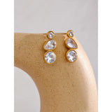 AAA CZ Stainless Steel Stud Earrings Daily Wear Jewelry
