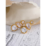 AAA CZ Stainless Steel Stud Earrings Daily Wear Jewelry