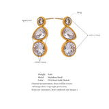 AAA CZ Stainless Steel Stud Earrings Daily Wear Jewelry