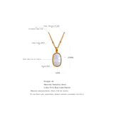 Double-sided Shell Pendant Necklace Stainless Steel 18K PVD Plated