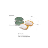 Green Aventurine Agate Ellipse Ear Clip Earrings