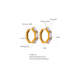 Green Cubic Zirconia Stainless Steel Hoop Huggie Earrings 18k Plated