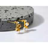 Golden Sweet Jewelry Gift Stainless Steel Stud Earrings for Women