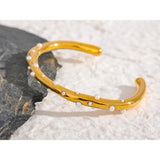 Pearls Stainless Steel Cuff Bangle for Women
