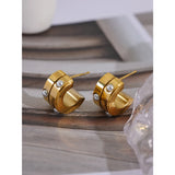 Minimalist Stainless Steel Stud Earrings 18K Plated