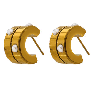 Minimalist Stainless Steel Stud Earrings 18K Plated