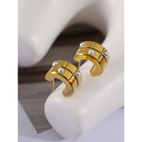 Minimalist Stainless Steel Stud Earrings 18K Plated
