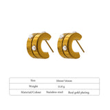 Minimalist Stainless Steel Stud Earrings 18K Plated