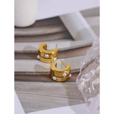 Minimalist Stainless Steel Stud Earrings 18K Plated